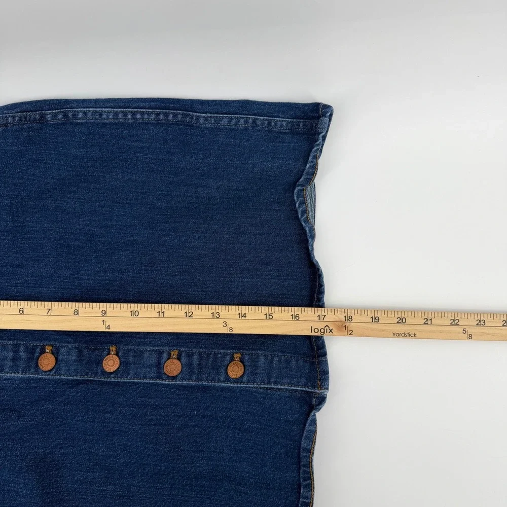 Madewell Denim Button Front A Line Mini Skirt Dark Wash Casual Classic Womens 32